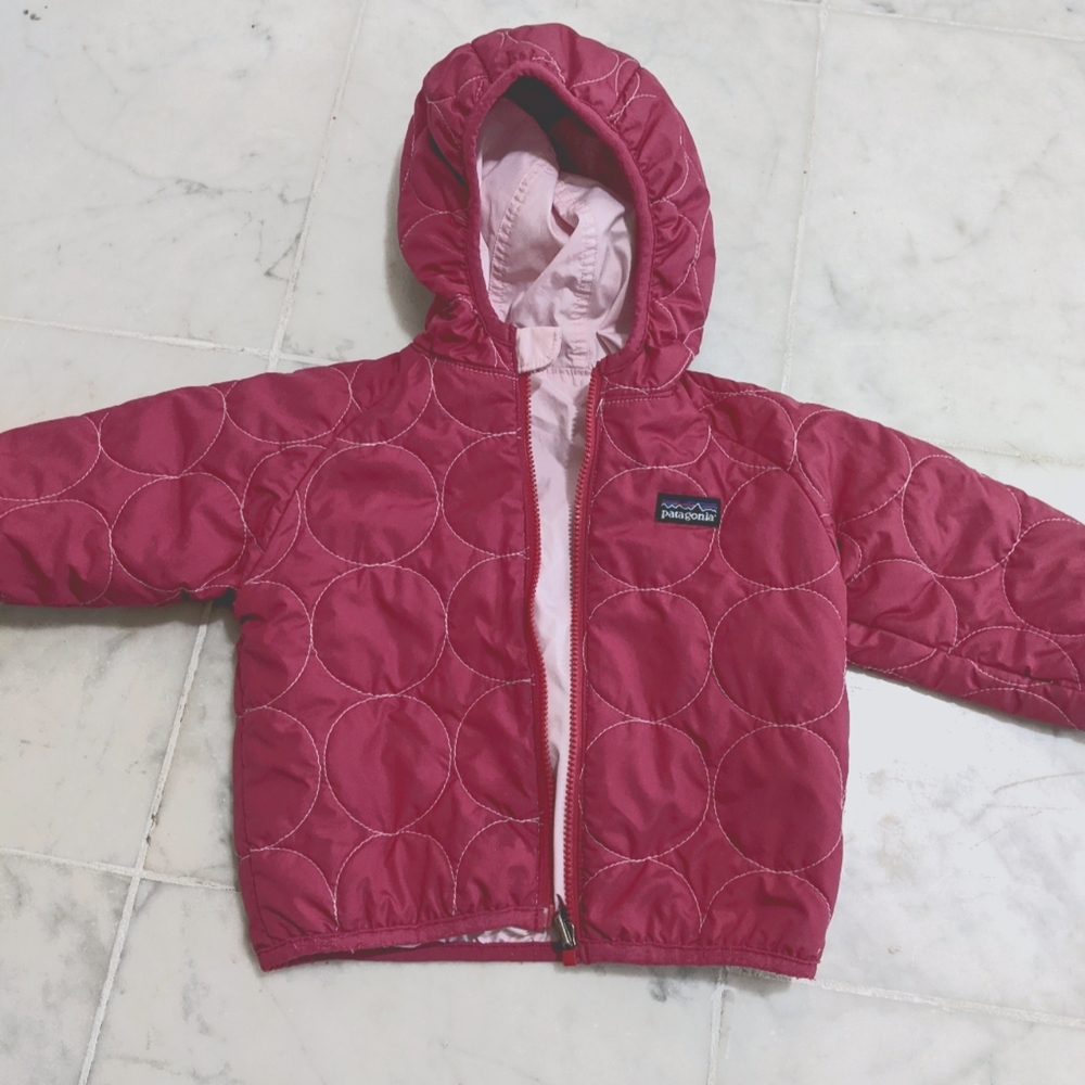 Patagonia Raspberry Quilted Hooded Jacket